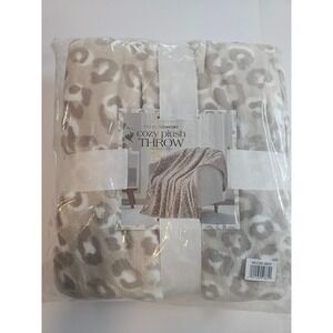 Premier Comfort Cozy Plush Throw Unisex 50x70 Tan Leopard Print Blanket
